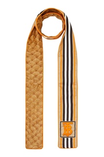 Узкий золотистый шарф Burberry