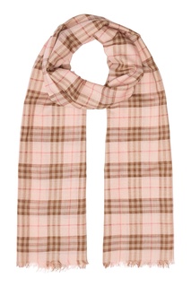 Светло-розовый шарф в клетку Burberry