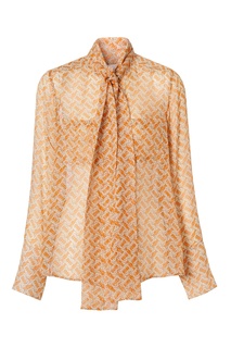 Оранжевая блузка с монограммой Burberry