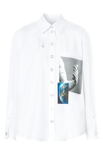 Белая рубашка с фотопринтом Burberry