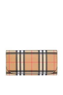 Коричневый клетчатый кошелек Burberry
