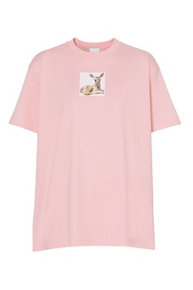 Розовая футболка с принтом Burberry