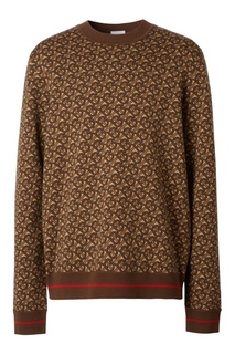 Коричневый пуловер с логотипами Burberry