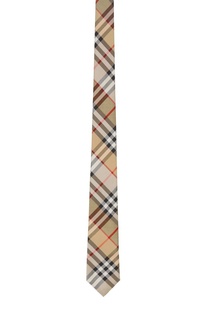 Бежевый шелковый галстук Burberry