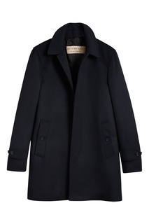 Черное пальто с потайной застежкой Burberry