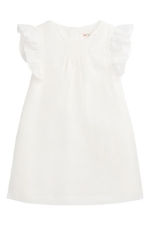 Белое платье с оборками Bonpoint