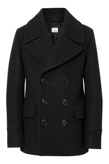 Черное двубортное пальто Burberry