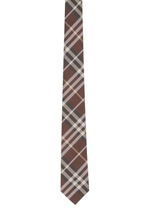 Коричневый галстук в клетку Burberry