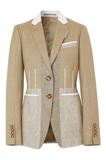 Комбинированный приталенный пиджак Burberry