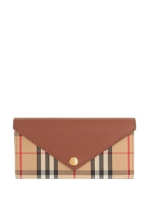 Коричневый бумажник в клетку Burberry