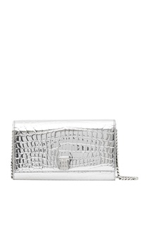 Серебристый бумажник с ремешком-цепочкой Burberry