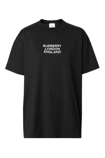 Черная футболка с логотипом Burberry
