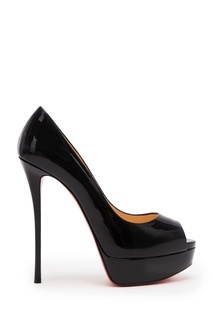 Черные лаковые босоножки Fetish Peep 150 Christian Louboutin