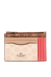 Разноцветный картхолдер комбинированного дизайна Coach