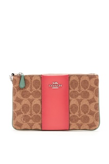 Кошелек-клатч из кожи и канваса Coach
