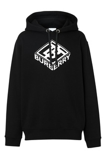 Черная толстовка с капюшоном и логотипом Burberry