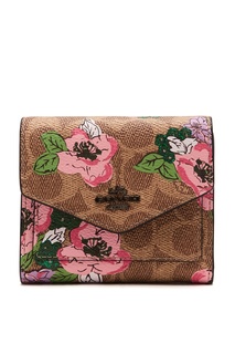 Кошелек из канваса с монограммами и цветами Coach