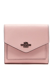 Розовый кошелек из зерненой кожи Coach