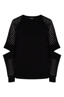 Черный свитшот с вышивкой ришелье Karl Lagerfeld