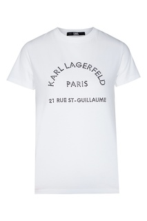 Футболка со стразами и логотипом Rue St. Guillaume Karl Lagerfeld