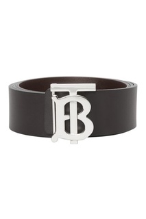 Коричневый кожаный ремень с пряжкой TB Burberry