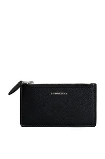 Черный кожаный кошелек на молнии Burberry