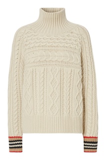 Кашемировый свитер с контрастными манжетами Burberry
