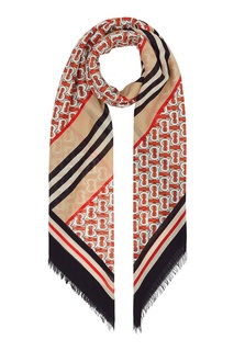 Большой платок в полоску с монограммой Burberry