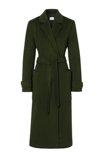 Темно-зеленое пальто с запахом Burberry