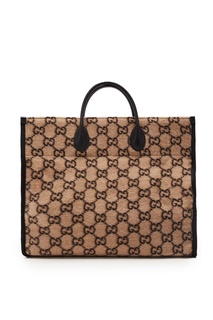 Шерстяная сумка-тоут с монограммами GG Gucci