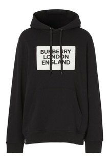 Черное худи с аппликацией Burberry