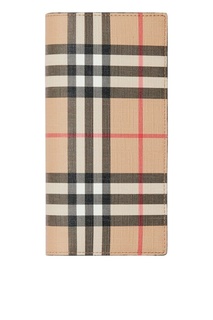 Бежевый бумажник в фирменную клетку Burberry
