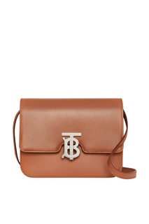 Коричневая кожаная сумка Burberry