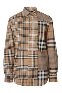 Рубашка с узорами в клетку Burberry