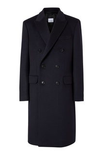 Черное пальто с двубортной застежкой Burberry