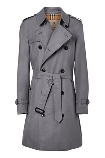 Двубортный серый тренч Burberry