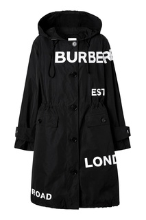 Черная парка с логотипами Burberry