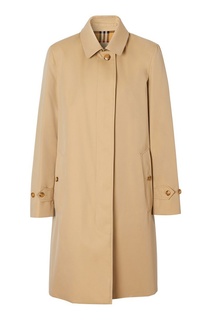 Бежевое пальто с подкладкой в клетку Burberry