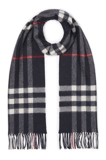 Темно-синий кашемировый шарф Burberry
