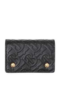 Черный футляр для карт с тисненной монограммой TB Burberry