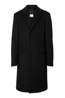 Черное пальто из шести и кашемира Burberry