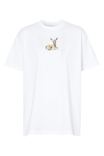 Белая футболка с олененком Burberry