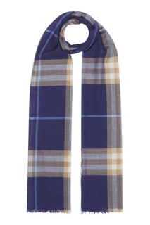 Синий шарф из смесовой ткани Burberry