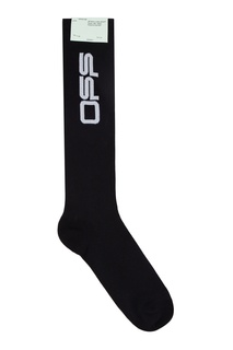 Черные носки с белым вышитым логотипом Off White