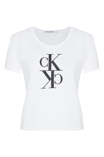 Белая футболка с логотипом Calvin Klein
