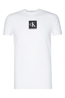 Белая хлопковая футболка Calvin Klein