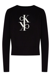 Черный джемпер с рукавами-регланами Calvin Klein