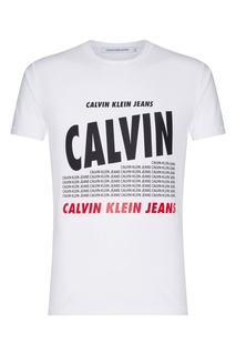 Белая футболка с логотипом Calvin Klein