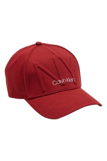 Бордовая кепка с логотипом Calvin Klein