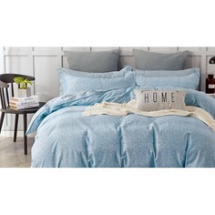 Комплект евростандарт Satin de Luxe Лурино, голубой Cleo